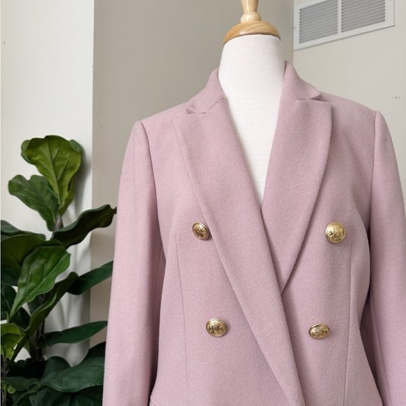 Women's Pink Wool Blend Coat - Picture 13 of 16